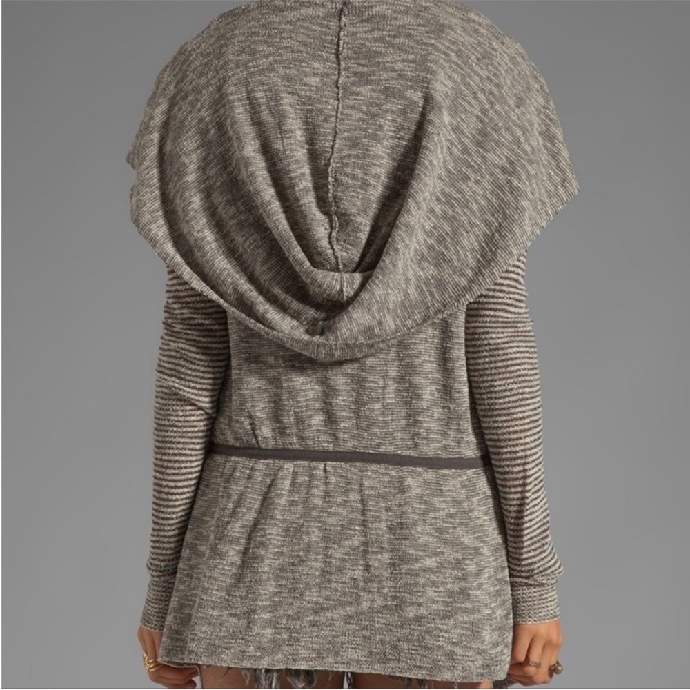 FREE PEOPLE For Keeps Cardigan Sweater Hood Asymmetrical Tie Layering Size Small - Picture 5 of 10